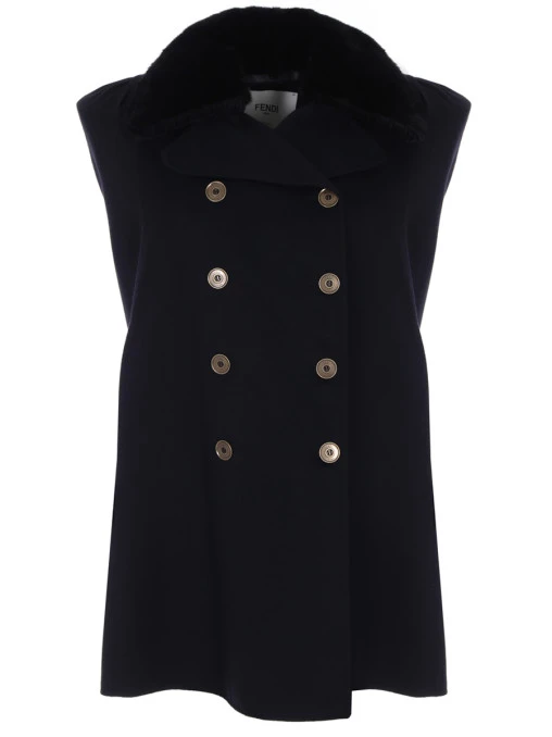 Кейп с мехом норки FENDI