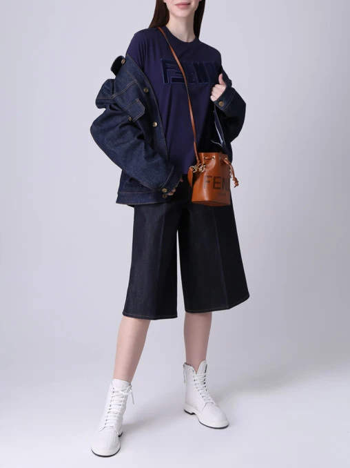 Футболка хлопковая с логотипом FENDI