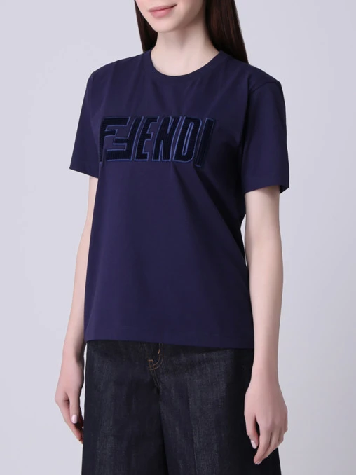 Футболка хлопковая с логотипом FENDI