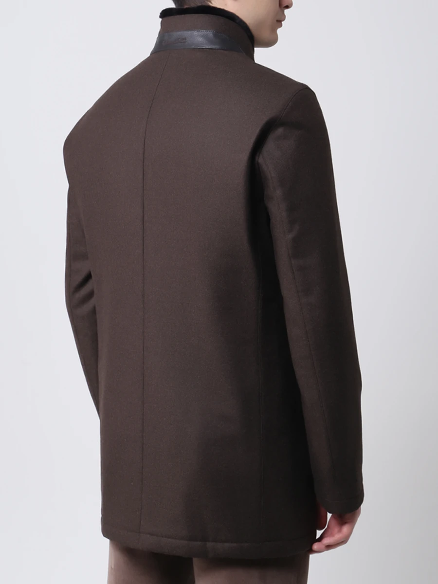 Пальто шерстяное с меховой отделкой