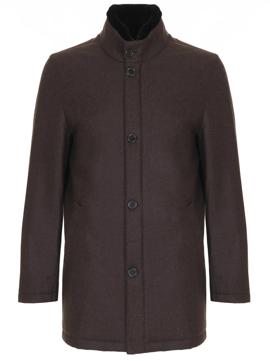 Пальто шерстяное с меховой отделкой