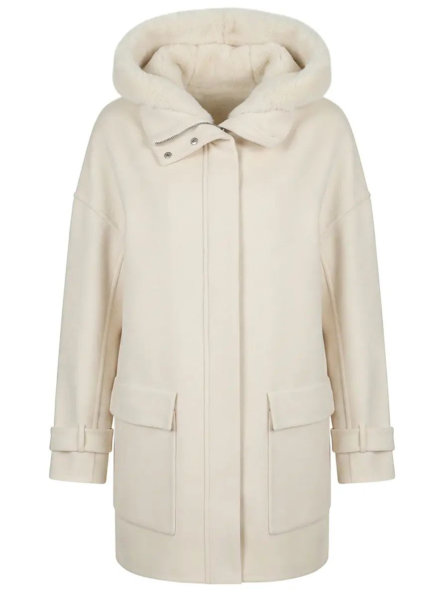 Парка кашемировая с норковым жилетом