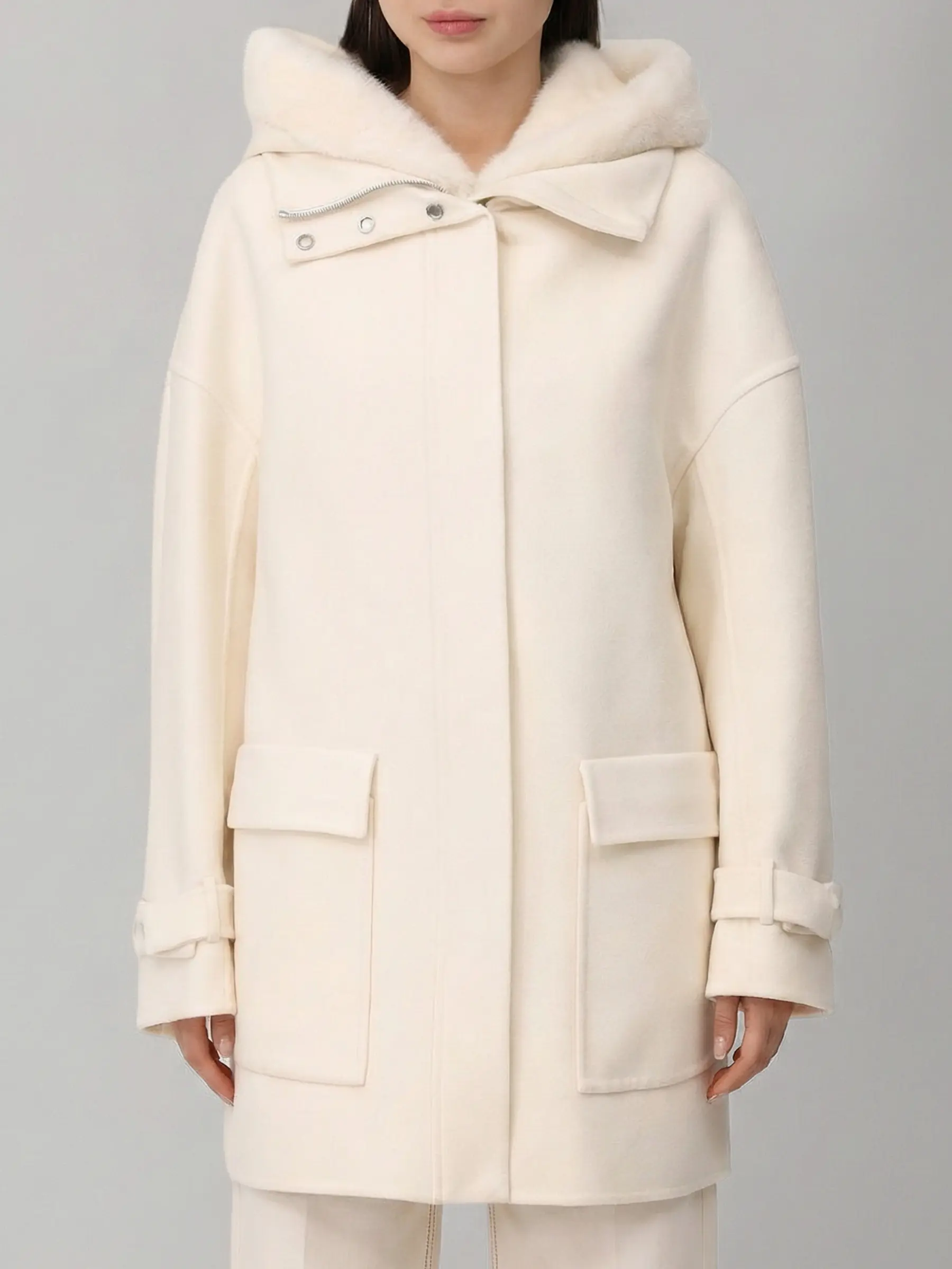 Парка кашемировая с норковым жилетом