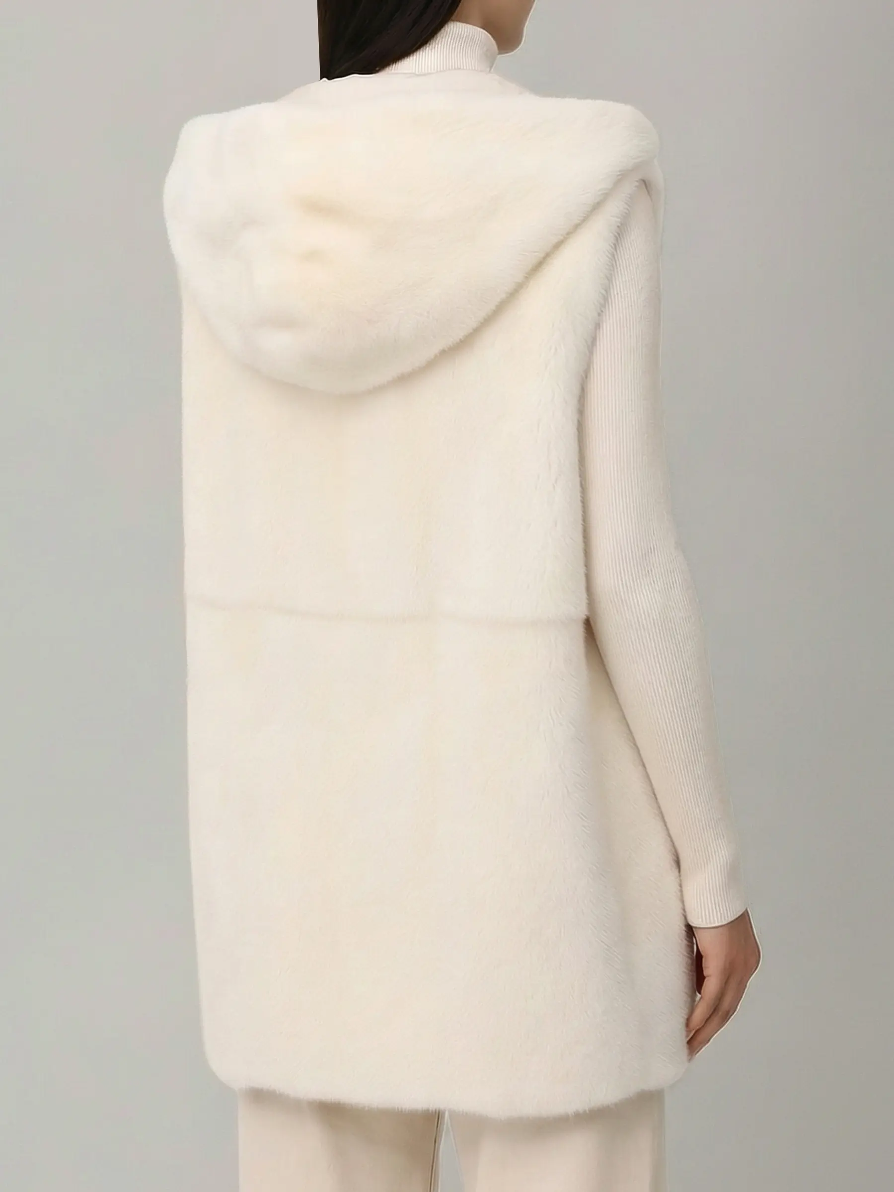 Парка кашемировая с норковым жилетом