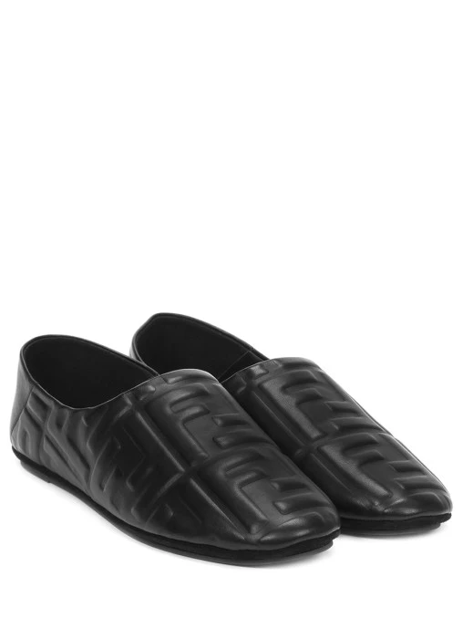 Слипперы кожаные FENDI