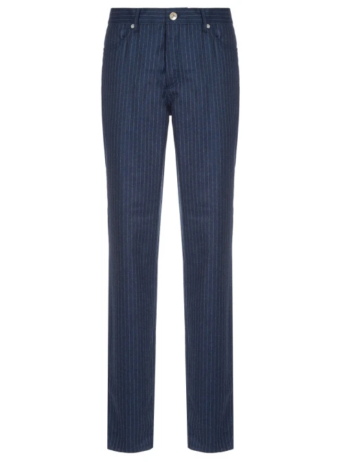 Брюки шерстяные в полоску BRUNELLO CUCINELLI
