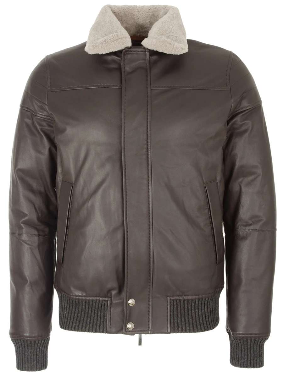 Куртка утепленная кожаная