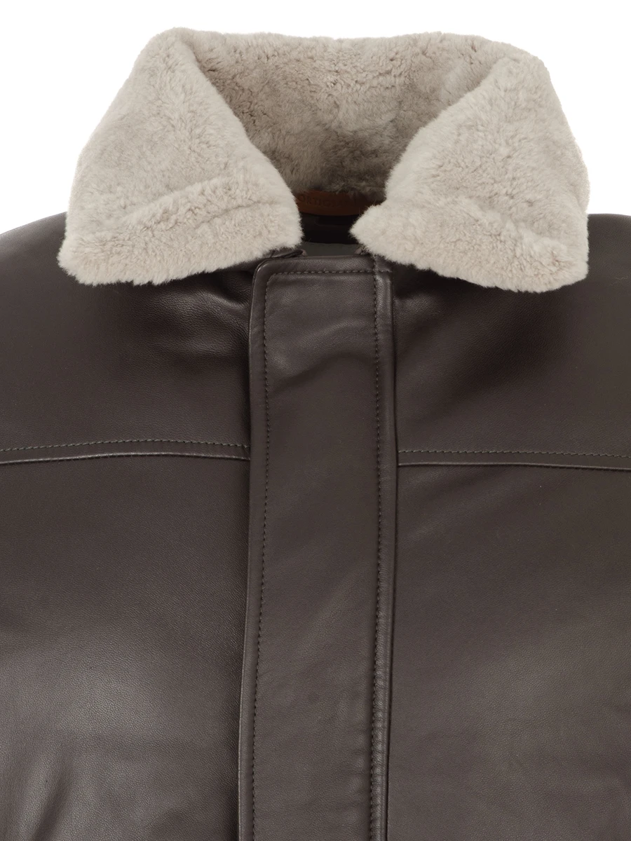 Куртка утепленная кожаная