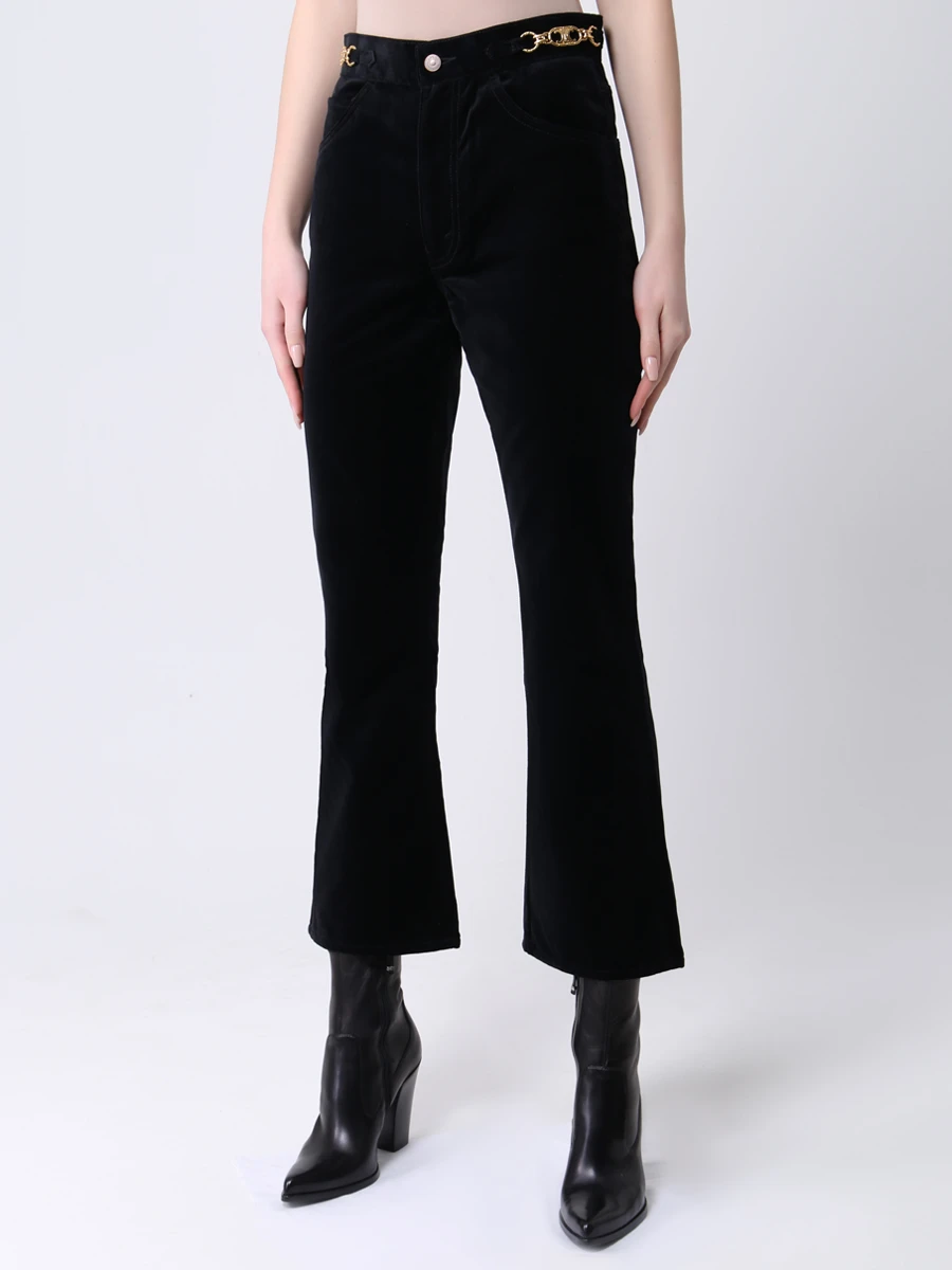 Брюки-клеш бархатные