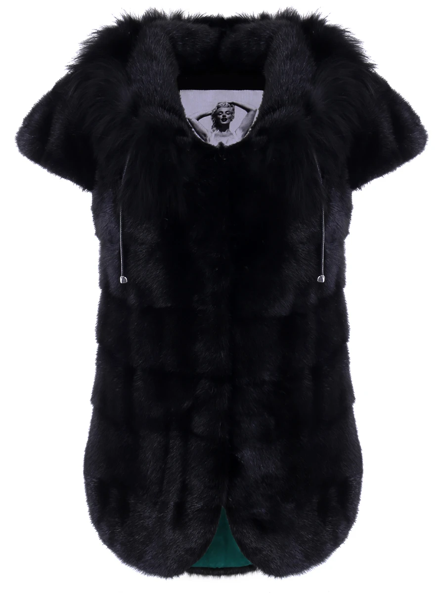 Жилет норковый с мехом лисы