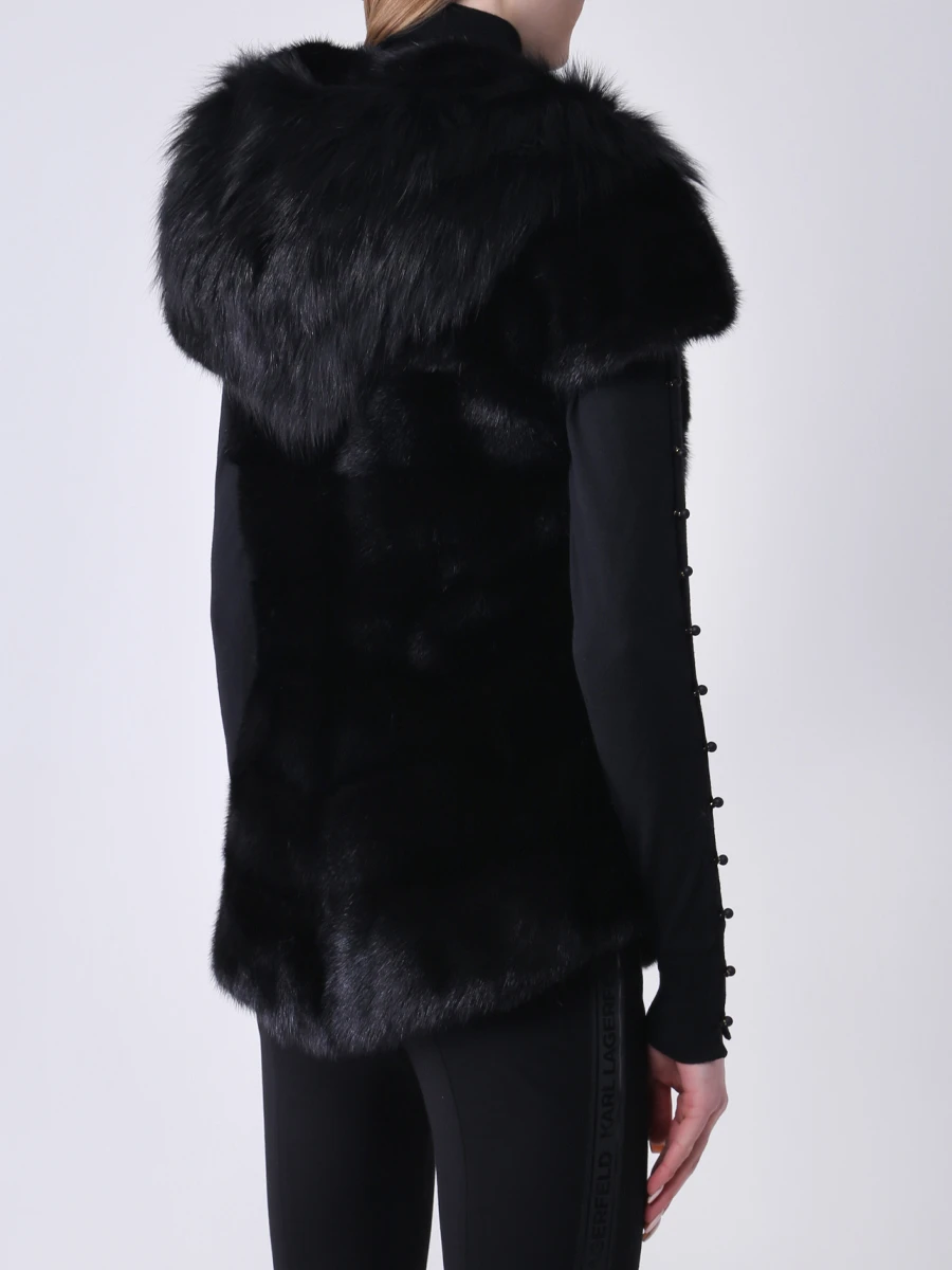 Жилет норковый с мехом лисы