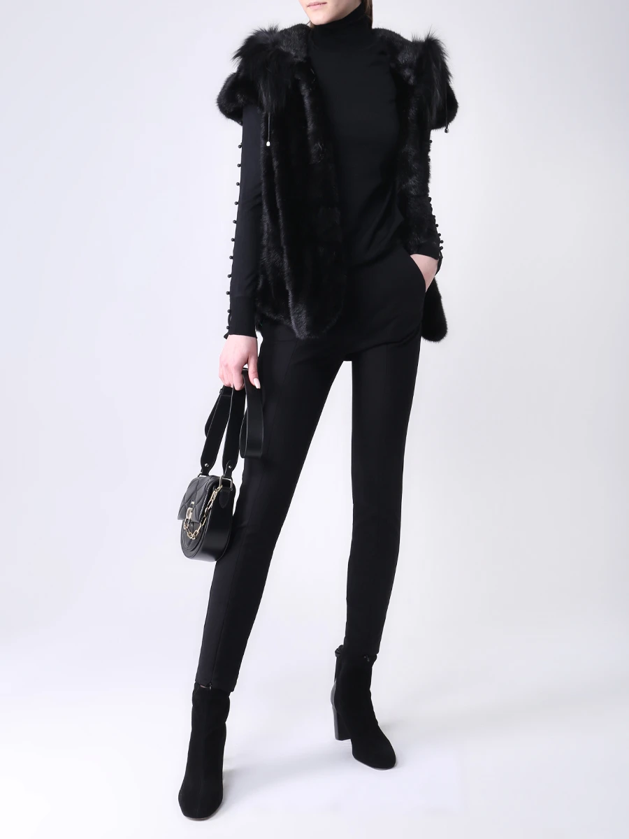 Жилет норковый с мехом лисы