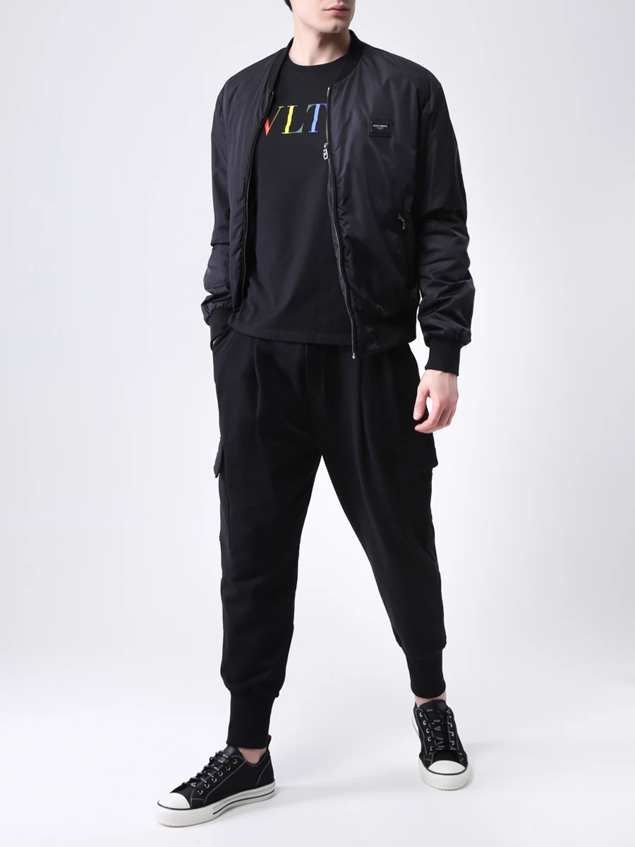 Бомбер однотонный с логотипом