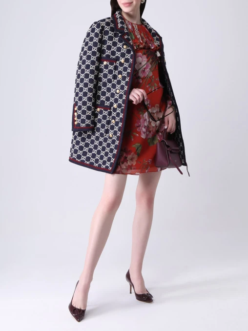 Пальто твидовое с логотипом GUCCI