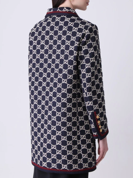 Пальто твидовое с логотипом GUCCI