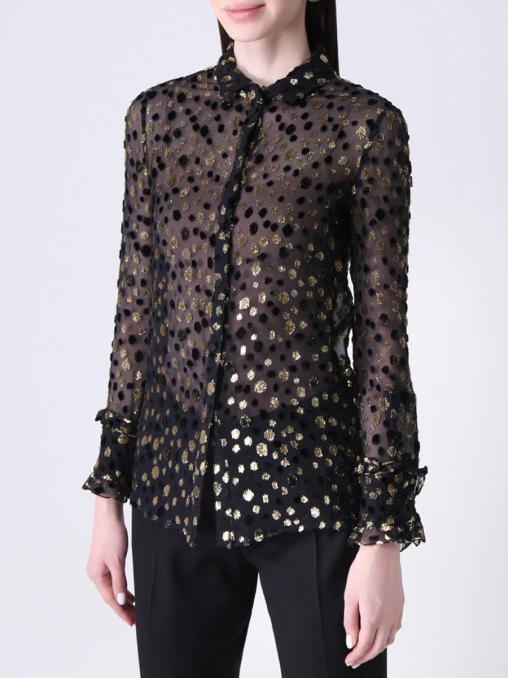 Блуза с люрексом SAINT LAURENT