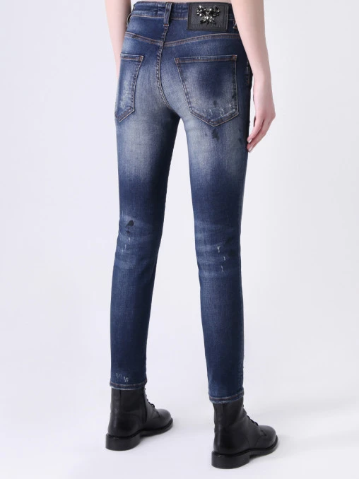 Джинсы хлопковые укороченные PHILIPP PLEIN