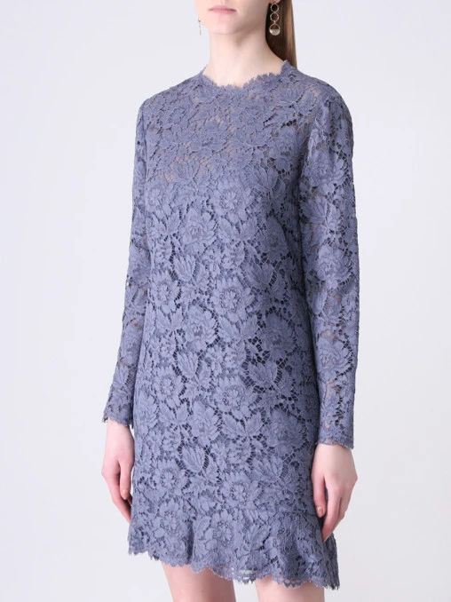 Платье с кружевом VALENTINO