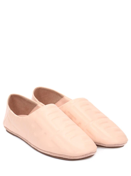 Слиперы кожаные FENDI