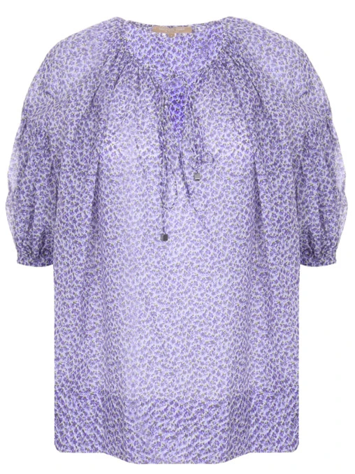 Блуза хлопковая с принтом MICHAEL KORS