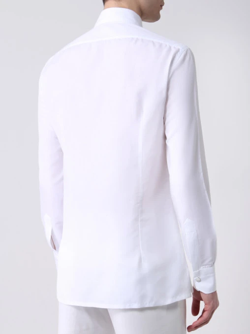 Рубашка Slim Fit из хлопка и льна KITON