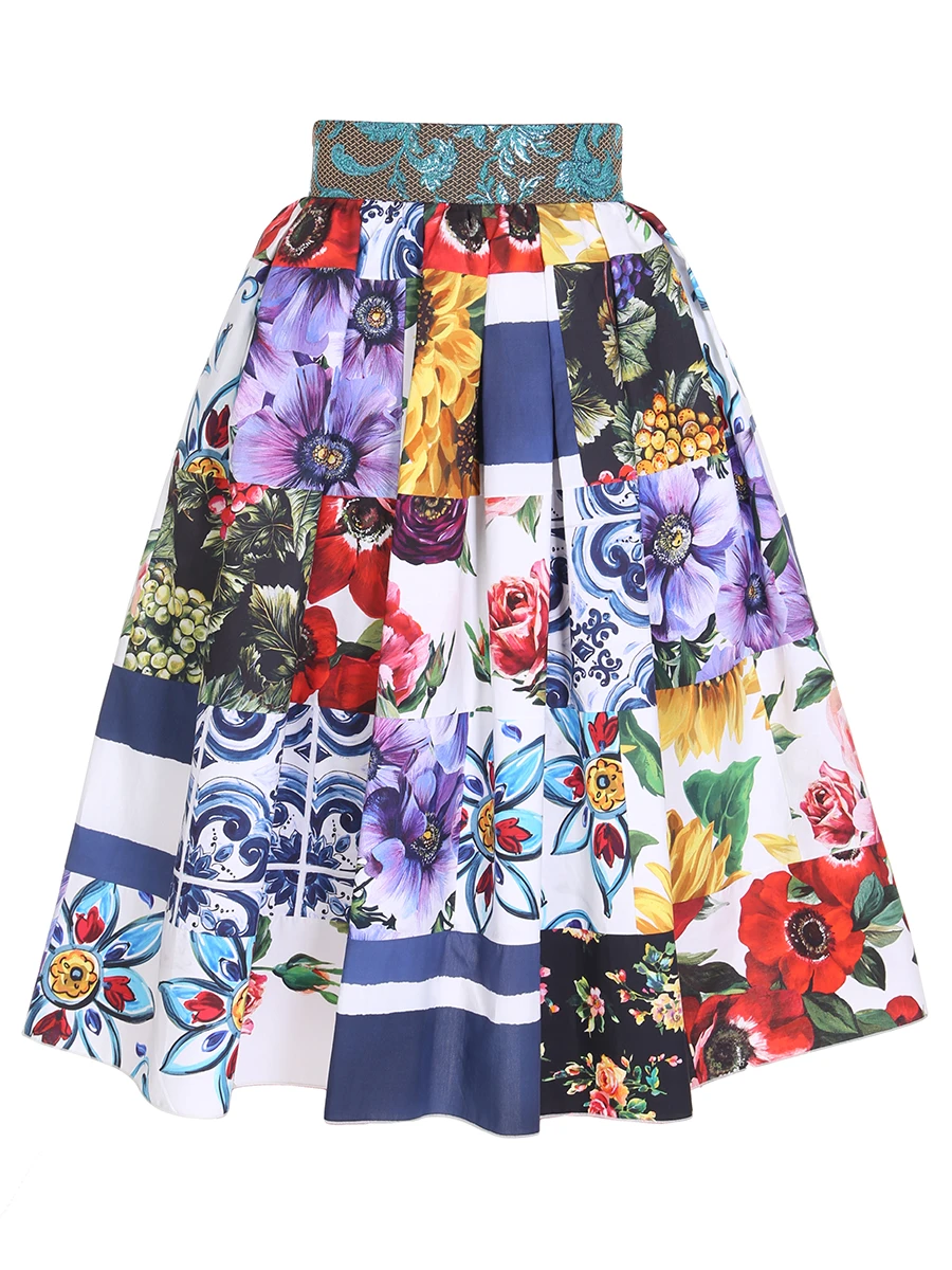 Юбка хлопковая с принтом