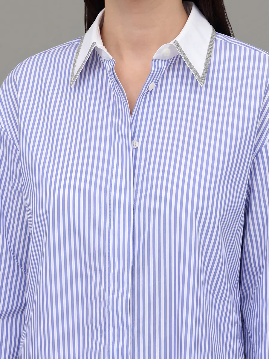 Рубашка хлопковая в полоску