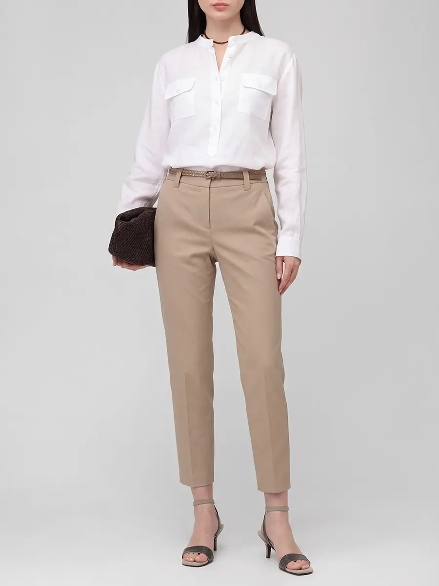 Брюки хлопковые укороченные