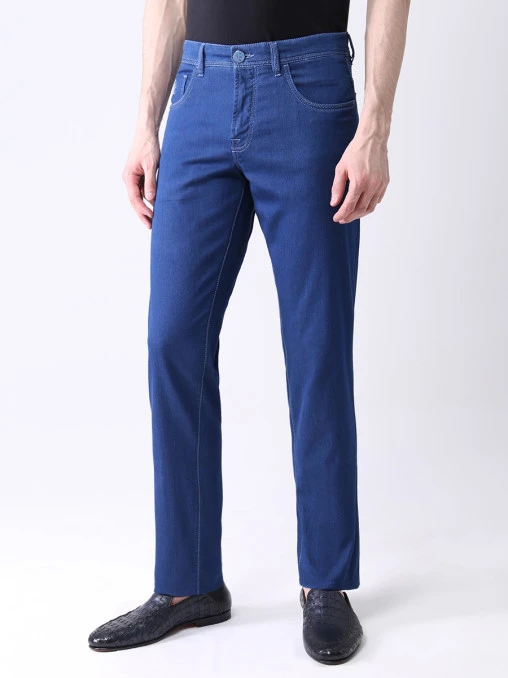 Джинсы Slim Fit из хлопка и шелка SCISSOR SCRIPTOR
