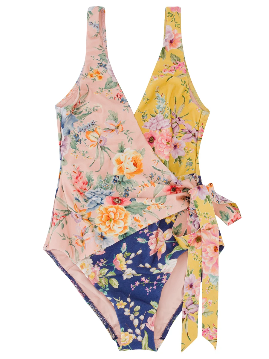 Купальник слитный с  принтом