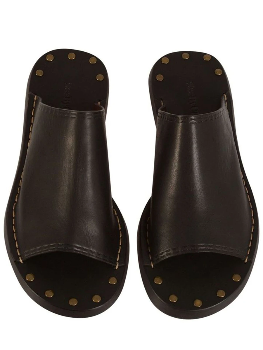 Шлепанцы кожаные