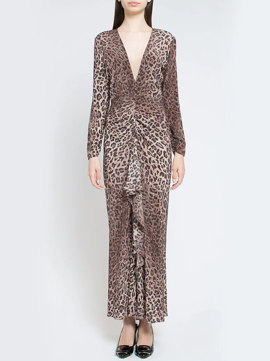 Платье шелковое с принтом