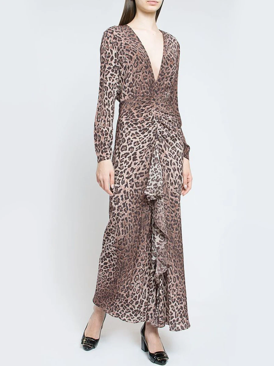 Платье шелковое с принтом