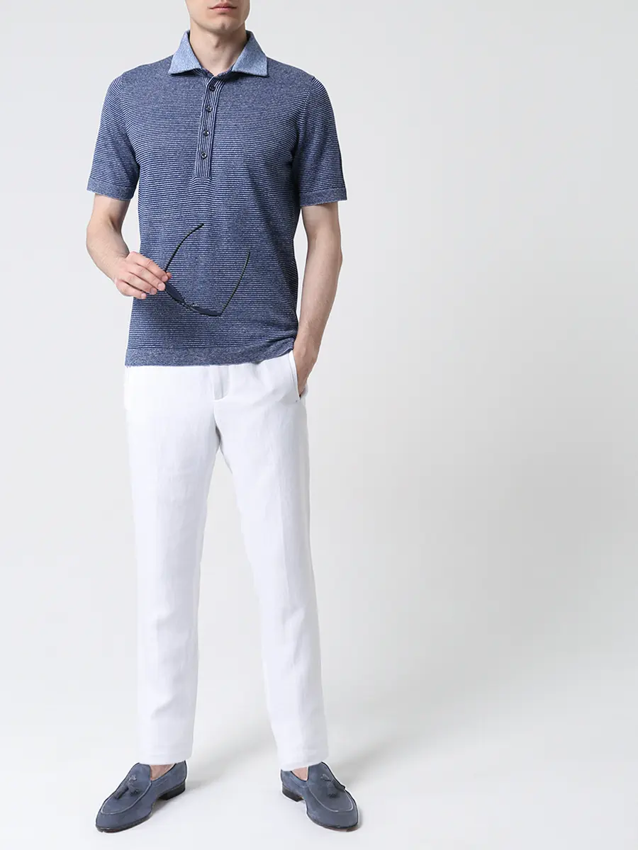 Поло изо льна и хлопка